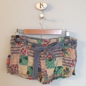 SALE! Free People Patchwork Shorts with Bow Belt